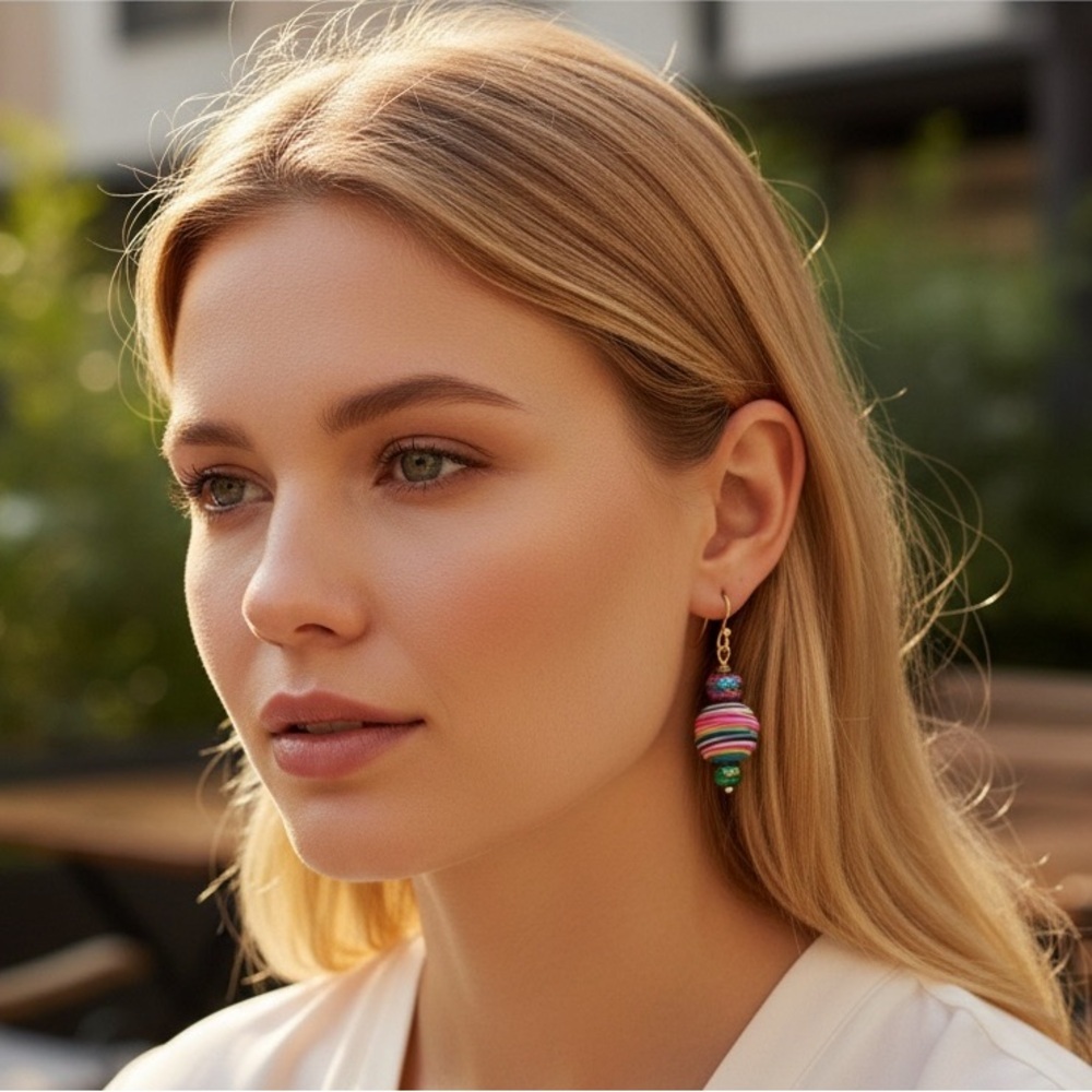 Boutique-Handmade Clay & Glass Earrings